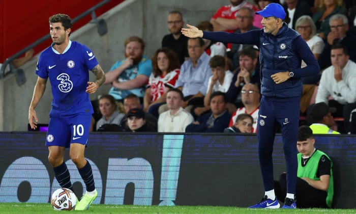Christian Pulisic playing for Thomas Tuchel at Chelsea